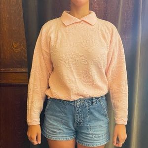 Pink Vintage Collared Sweater- Made in the USA